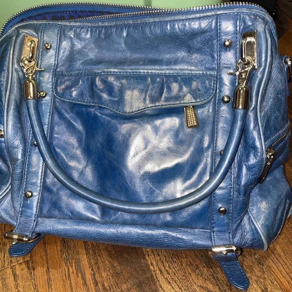 Rebecca Minkoff blue leather Cupid satchel